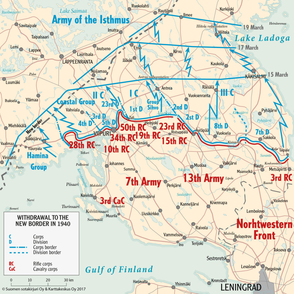 Withdrawal to the new border in 1940 | Talvisota