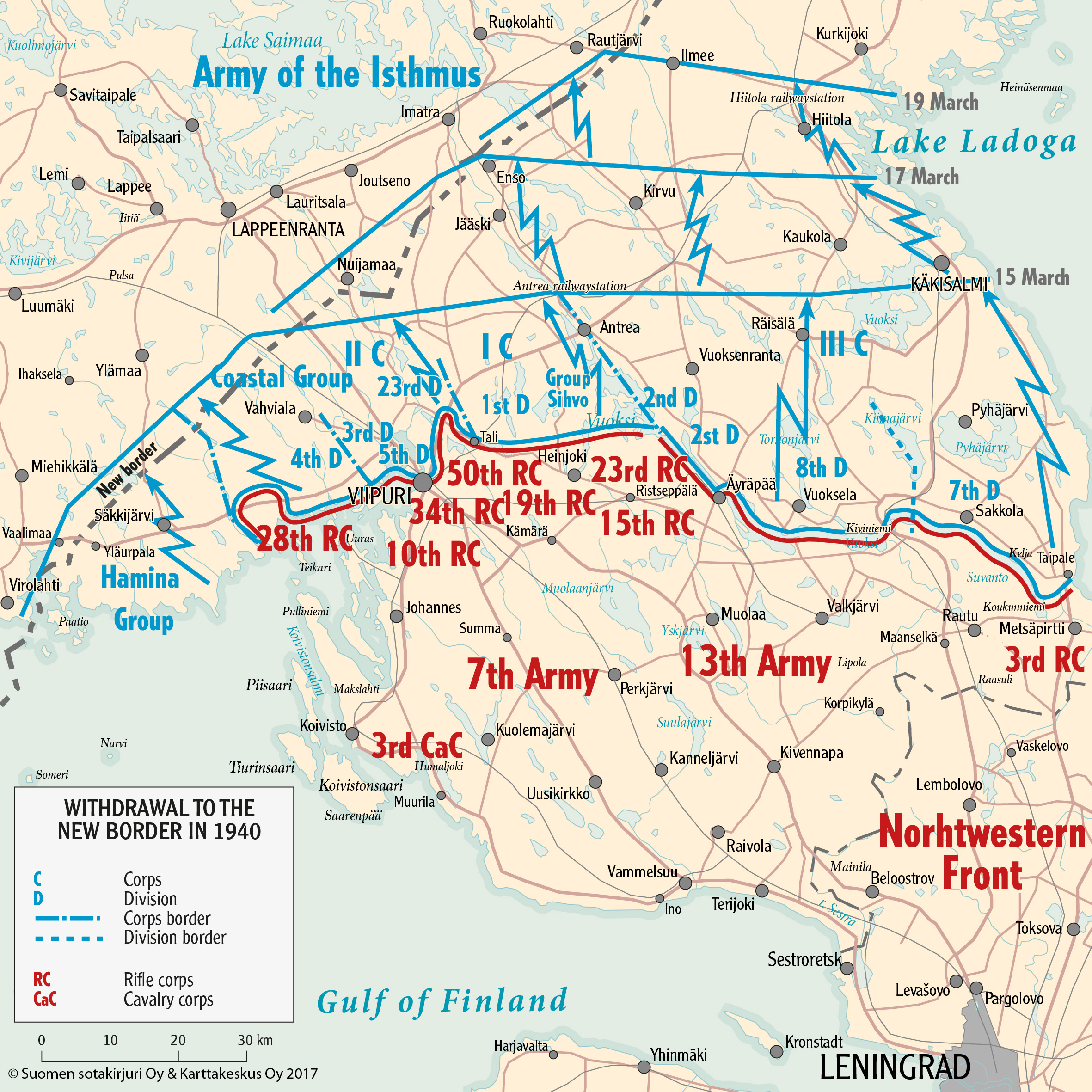 Withdrawal to the new border in 1940 | Talvisota